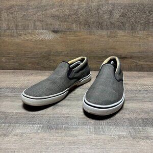Sperry Glenn Plaid Gray Canvas Slip On Sneakers Men's Size 12
